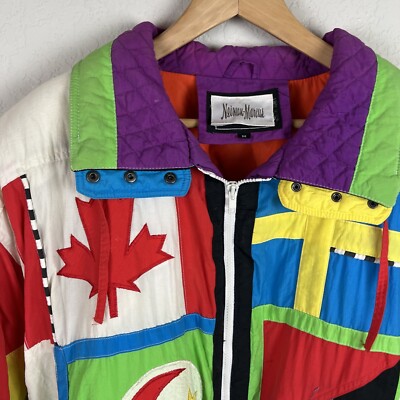 Neiman Marcus マルチカラー スキーウェア Vintage Neiman Marcus Gallery Ski Jacket Coat M Puffer Zip
