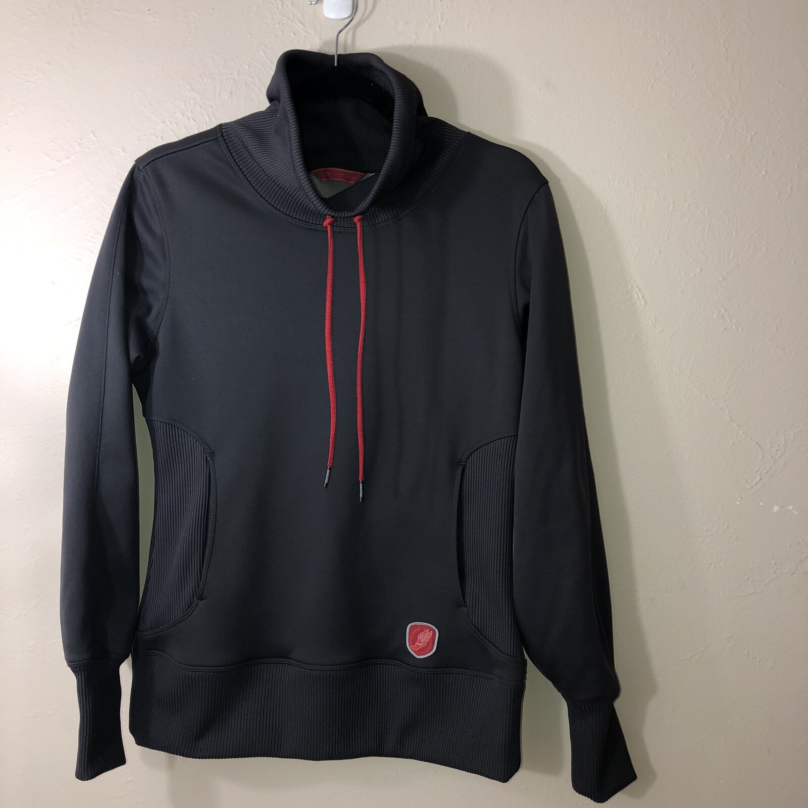 SAUCONY Womens Charcoal Gray Funnel Neck Fleece Lined Pullover Sweatshirt Sz S thumbnail 6