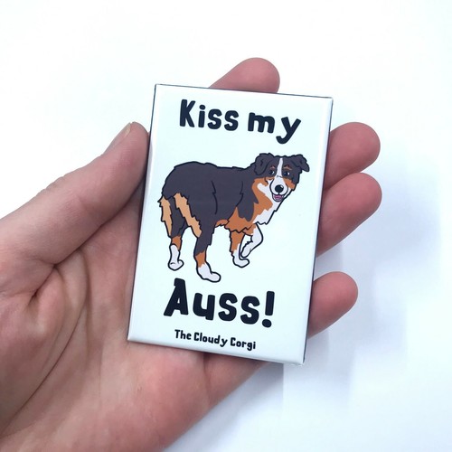 Tricolor Australian Shepherd Magnet Funny Aussie Dog Gifts and Home Decor - Picture 10 of 12