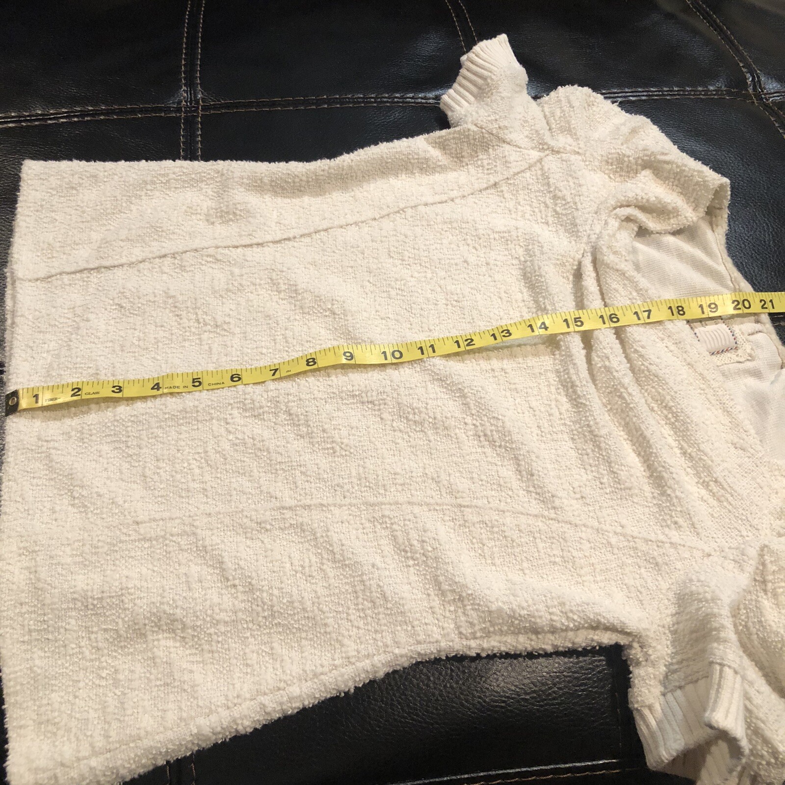 Anthropologie Postage Stamp Cream Asymmetrical Textur… Gem