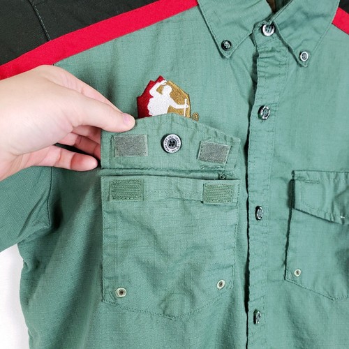 Trail Life USA Uniform Shirt Size XL Green Ripstop Camp Outdoor Flag Patch - Picture 3 of 9