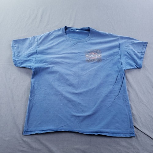 Harley Davidson Shirt Mens Extra Large Blue Anchorage Alaska Polar Bear - Picture 4 of 11