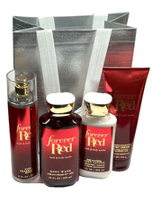 BATH BODY WORKS FOREVER RED BODY CREAM WASH MIST LOTION GIFT SET WITH BAG NEW