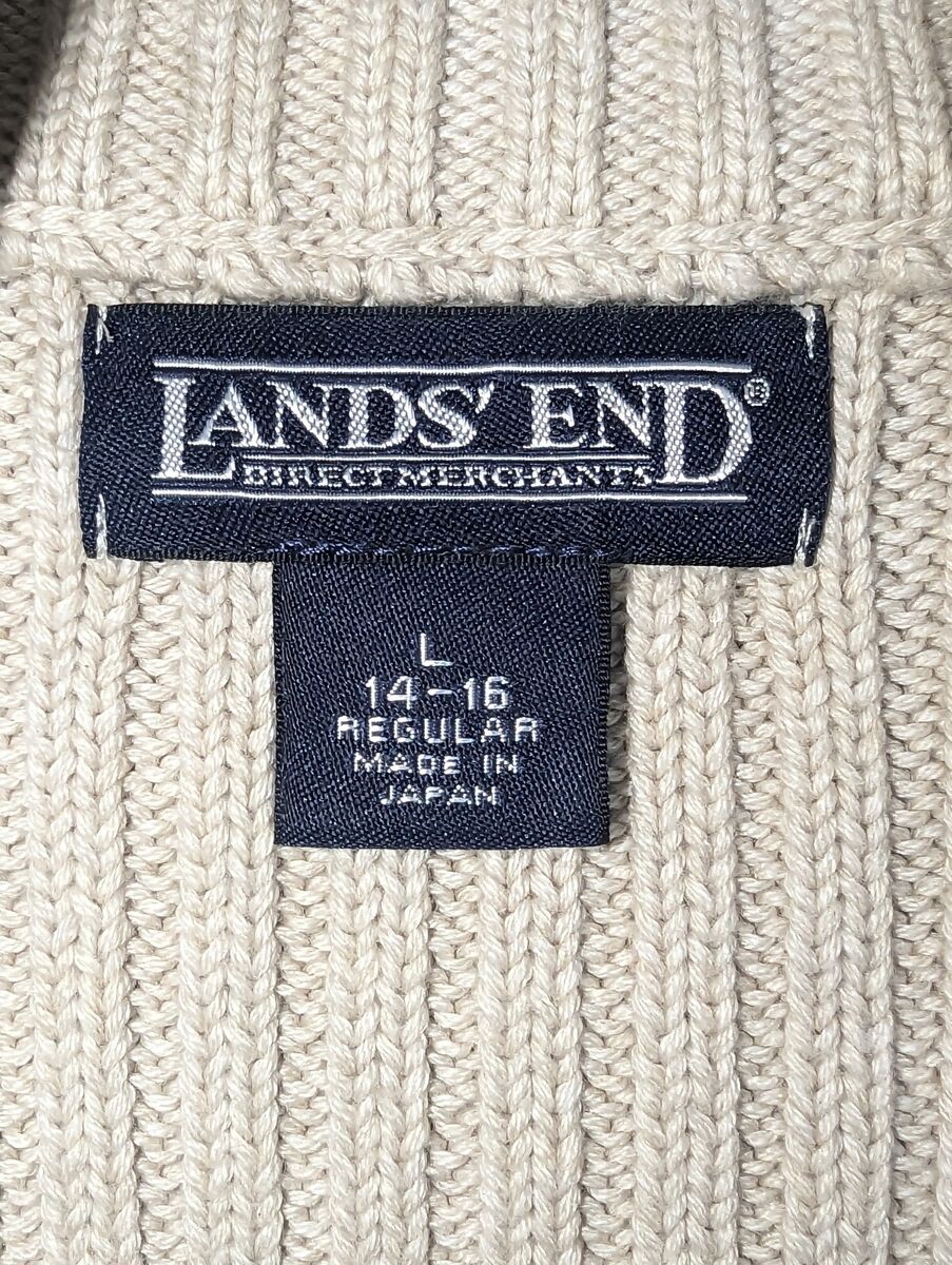 90s Lands End Cable Knit Full Zip Sweater Women's 100 90s Lands End Cable Knit Full Zip Sweater Women's 100