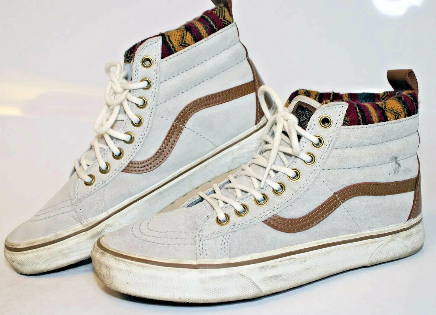 VANS Sneakers alte skate donna 9 5 uomo 8 camoscio scotchgard grigio azteco 721454