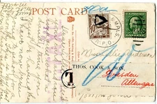 MPLS RPO TPO USA Due Cover to France forwarded to Dresden Germany Thomas Cook PO