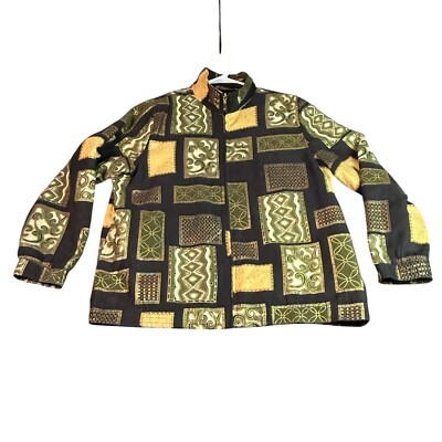 Vintage Drapers & Damons Abstract Print Full Zip Jacket Geometric Pattern L