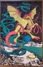 DetRetro313 RARE LARGE "LUNAWALKIE" BLACKLIGHT POSTER 1970 PRO ARTS #280