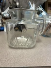 1950s 1qt. Federal Glass Starburst Square Glass Pitcher, Star Bottom, Vintage