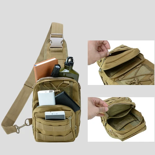 Tactical Mens Backpack Outdoor Hiking Molle Sling Chest Pack Shoulder Bag Travel - Picture 3 of 25