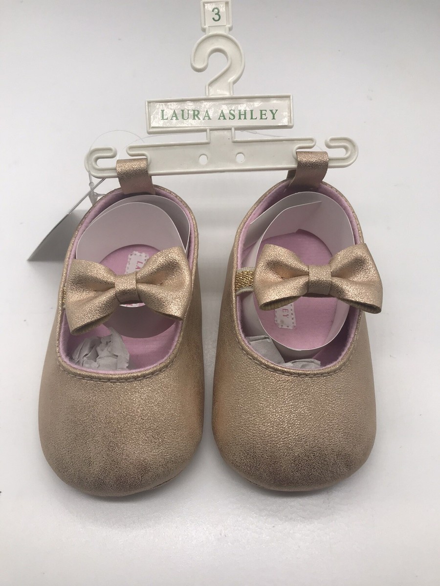 Size3INFANT champagne Size3 infant ballet soft crib shoes Laura Ashley Baby