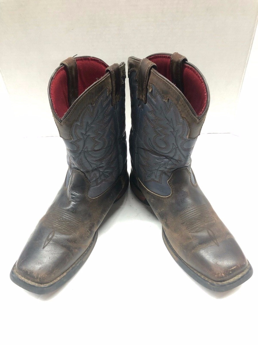 Mens Size 6 M Rocky Brown Blue Western Square Toe Cowboy  display picture 1