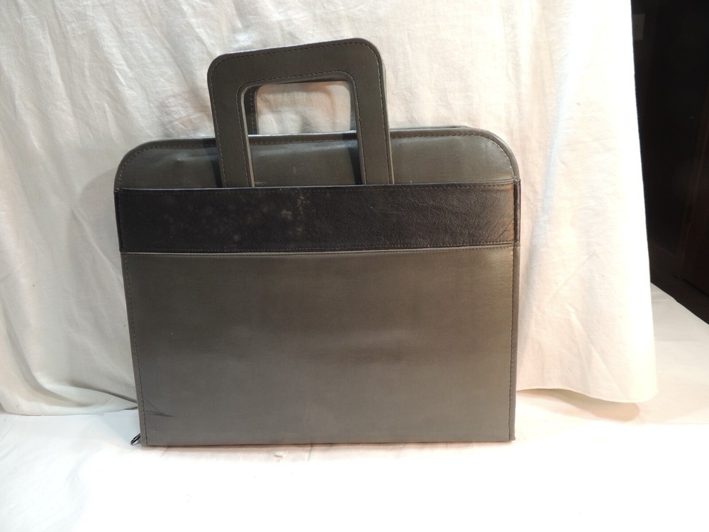 Rare Vintage Faux Black Leather Quad-City Times Briefcase Davenport IA *