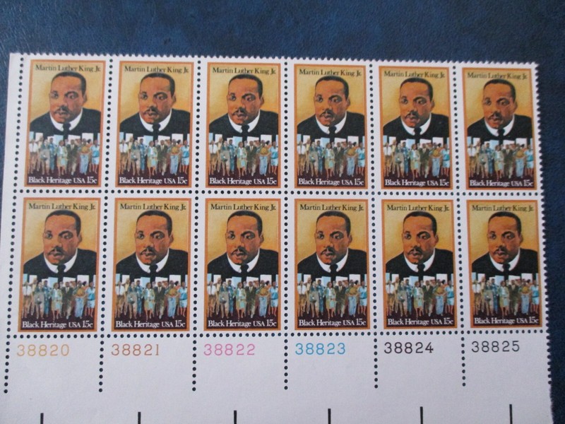 Martin Luther King Jr. and  Civil Rights Marches  plate block of 12  #1771