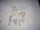 46"x36" Vintage Hand Quilted & Embroidered Baby Nursery Rhyme Quilt — photo 5