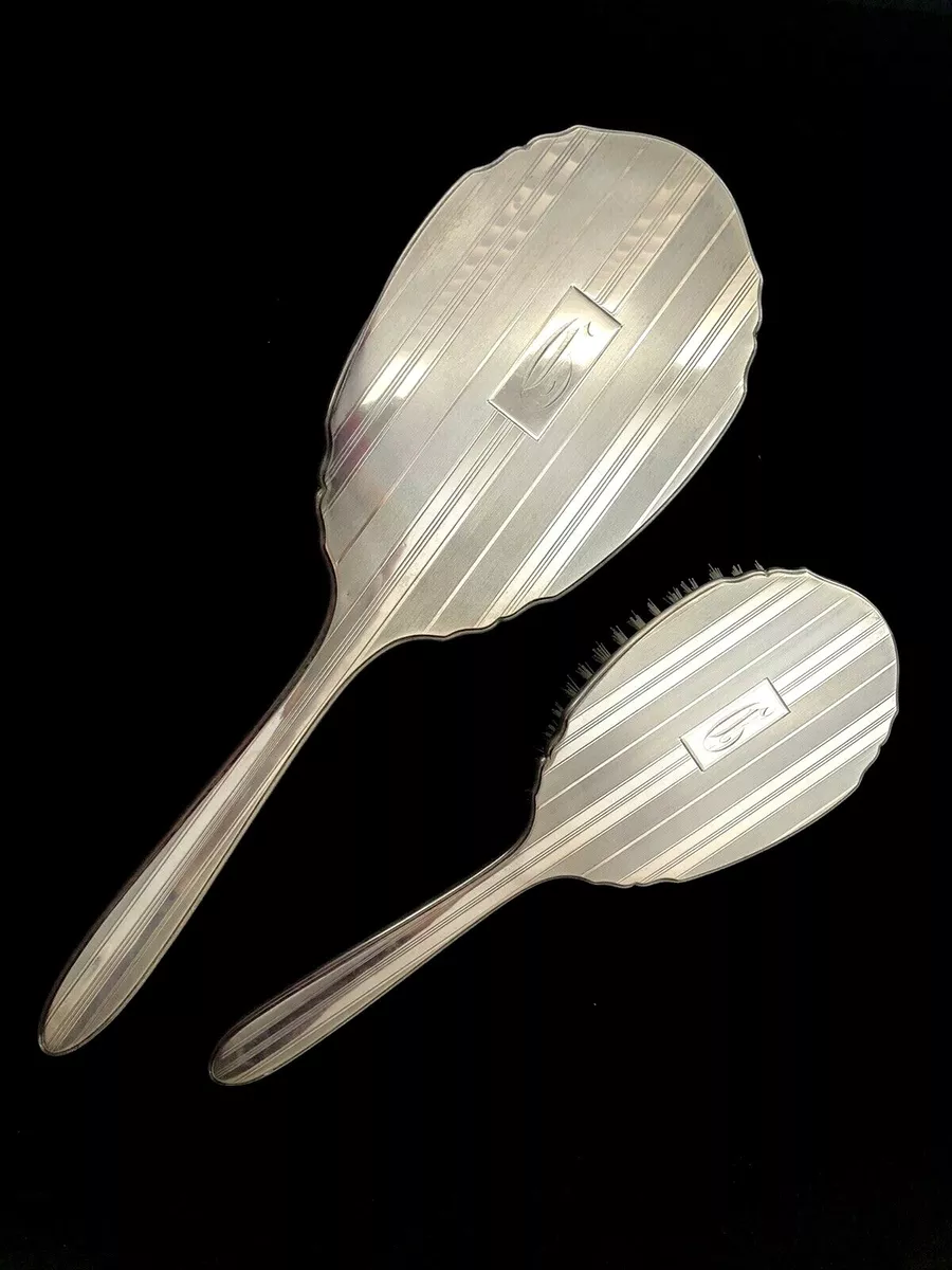 Vintage Sterling Silver Hair Brush & Mirror Set 13.5”