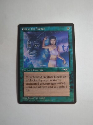 mtg miscut card value MISPRINT | MISCUT Magic the Gathering MTG Gift of the Woods (92a) Alliances  NM