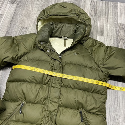 NIKE Snap & Zip Up Green Hooded Puffer Down Jacket Girl's Size Large - Picture 7 of 13