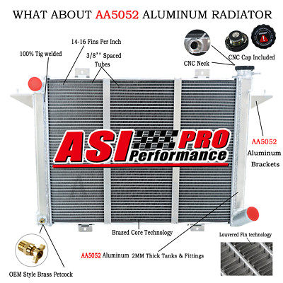ASI 3 Row Radiator For 1991-1993 Dodge D/W D250 D350 5.9L Diesel Cummins