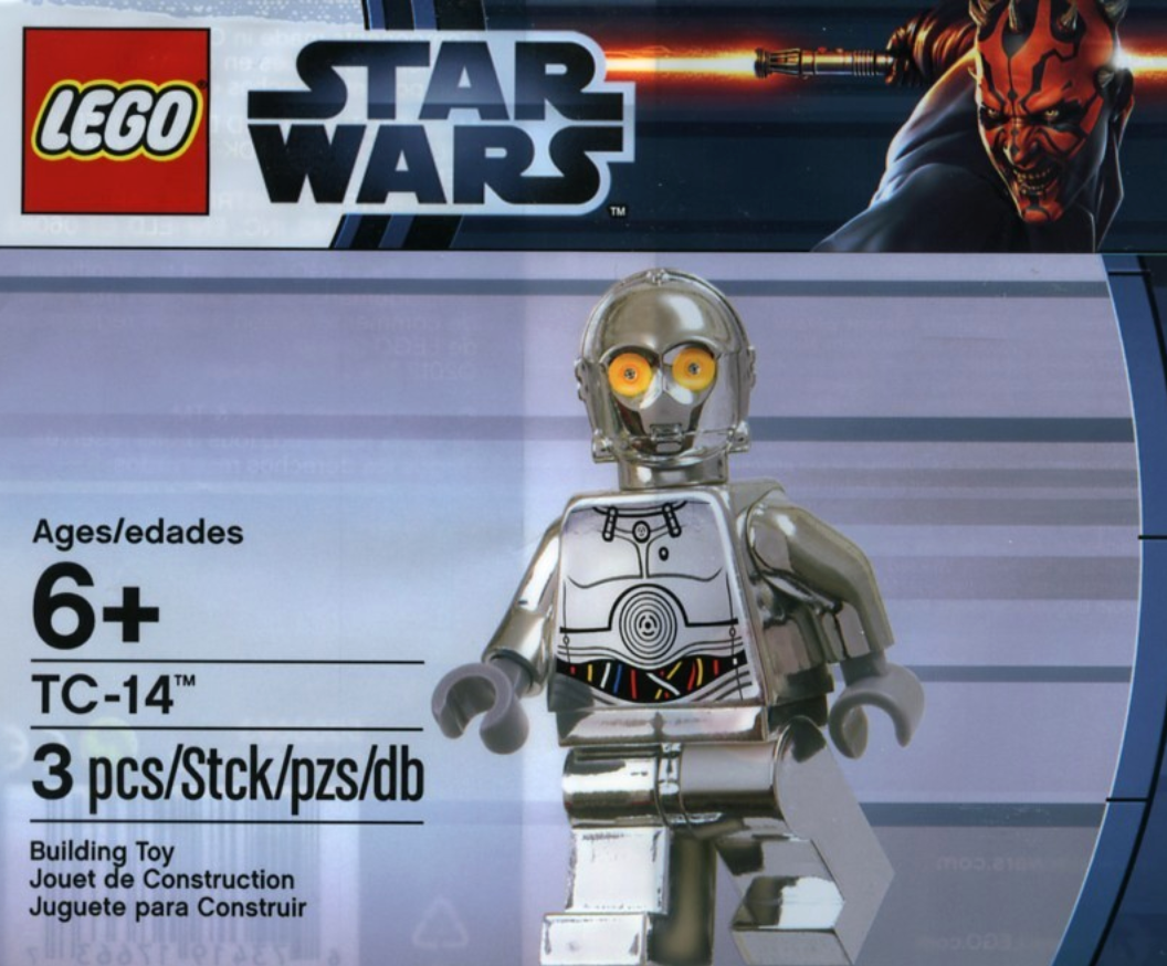 NEW Lego Star Wars 5000063 TC-14 Minifigure Silver Chrome 