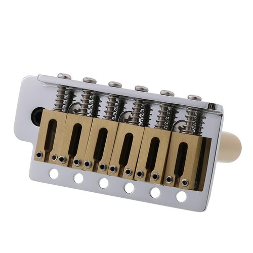 6 Point Strat-style Tremolo Bridge, Brass Block & Saddles 10.5mm String Spacing - Picture 2 of 6