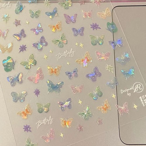 Adesivi Nail Art Farfalla Conchiglia Luce Farfalla/Farfalla Ali-Luce Fluente} - Foto 10 di 12