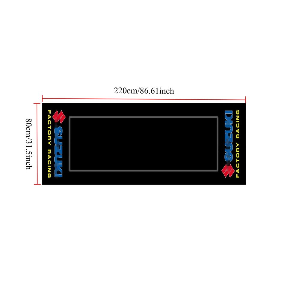 Alfombra antideslizante 31"" x 87"" negra para garaje para moto Suzuki Pit Foto 2 de 4