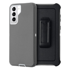 For Samsung S21 Plus 5G 6.7" Heavy Duty Case W/Clip Holster GRAY/WHITE