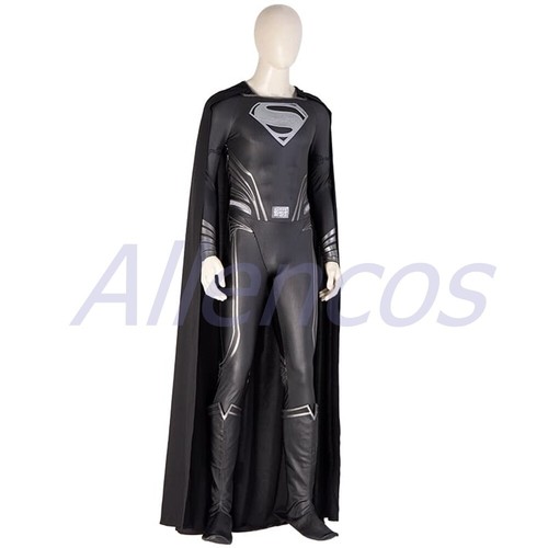 Superman Costume Zack Snyder's Justice League Cosplay Black Suit Clark Kent - Picture 3 of 12