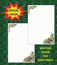 Christmas SPECIAL OFFER Writing Paper Pages! - A5 100gsm - "Winter Holly"