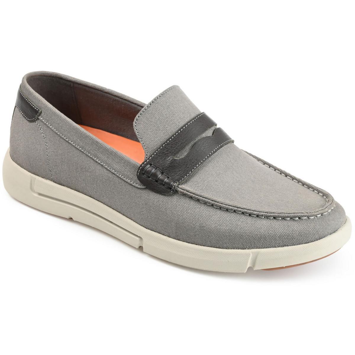 Мужские мокасины-слипоны Thomas - Vine из серой кожи TEVIN 8.5 Medium (D) BHFO 2733