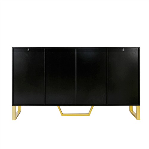 Modern Sideboard Buffet Storage Cabinet with 4 Doors and Adjustable Shelves - Picture 4 of 33