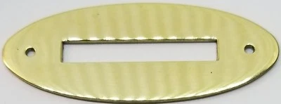 OVAL Stamped Brass Coin Slot Cover bank money box jewelry hole antique vintage