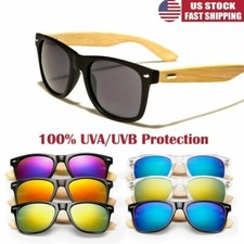 Bamboo Sunglasses Wooden Retro Vintage Wood Mirror Fishing Polarized Glasses