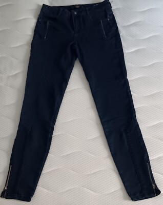 Damen Jeans Skinny mit seitlichem Reißverschluss - Gr.36 - dunkelblau - TRAFALUC
