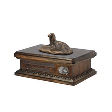 Afghan Hound, Tazi - urn for dog ashes, personalized urn with a statue, wooden u