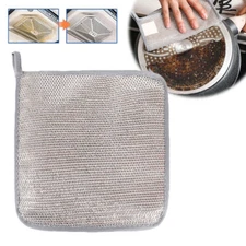 Multipurpose Wire Cleaning Cloths 3-Layer Wet Dry Dishwashing Rag AE
