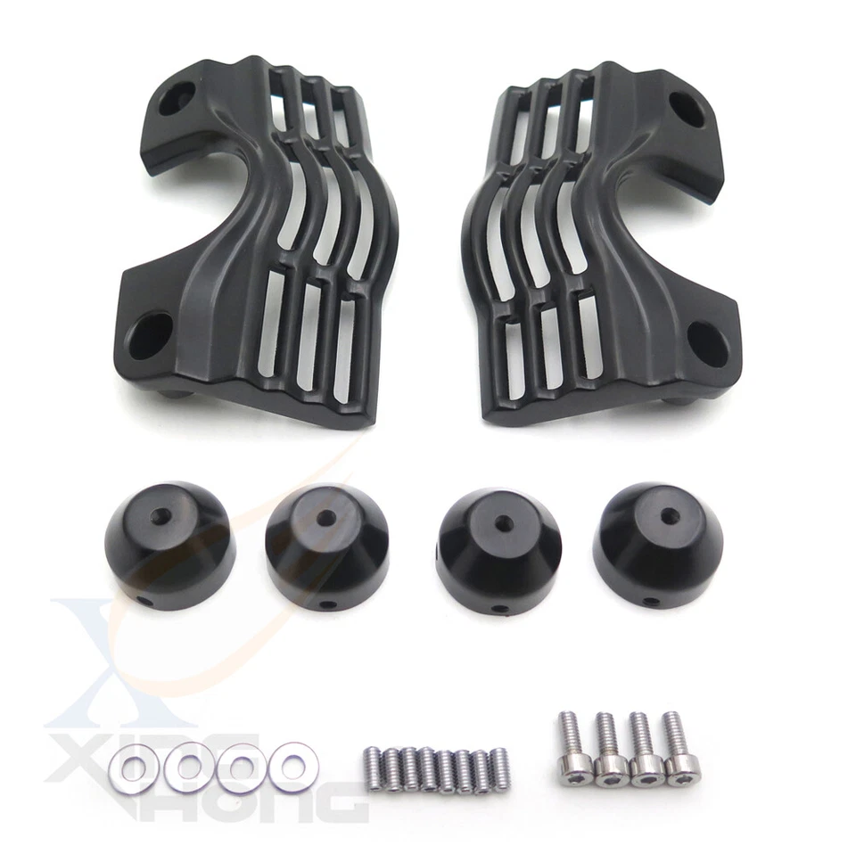 SPARK PLUG COVER KIT BLACK FINNED SLOTTED HEAD BOLT FOR HARLEY TOURING 99 - 14 - Image 2 of 4