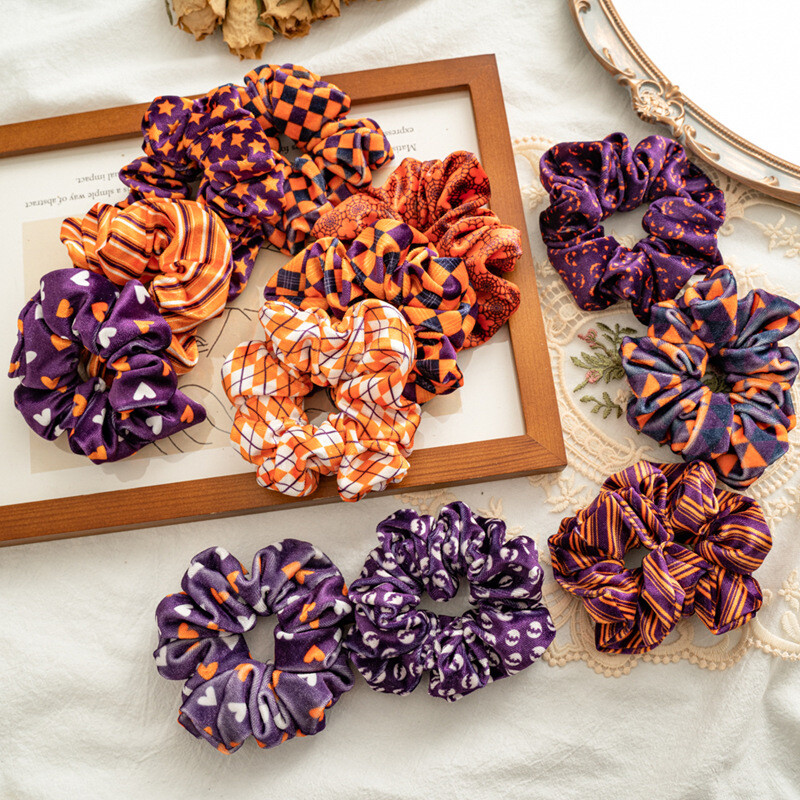 Flannel Large Intestine Hair Ring Hair Accessories Halloween Series Scrunchies