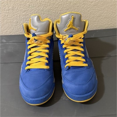 Jordan Air Jordan 5 Retro Laney Blue Yellow Suede High Top Lace Up