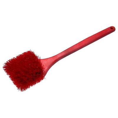 Tough Guy 807N42 Scrub Brush, Medium, 17 In L Handle, 3 In L Brush, Red,