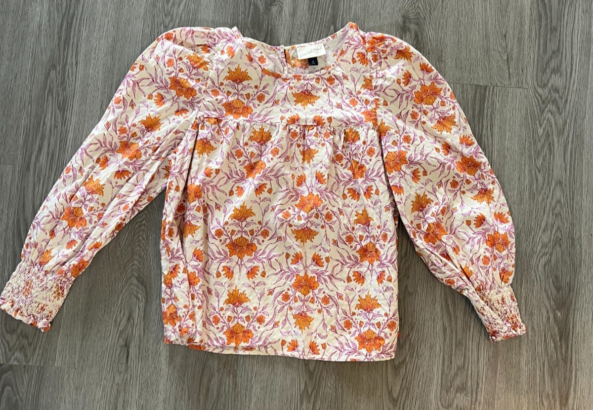 Universal Thread Cream Orange Lavender Floral Bal… - image 2