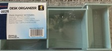 OfficeMate 4 piece plastic Desk Organizer; Pencil Cup, Note  Card Holder, Tray