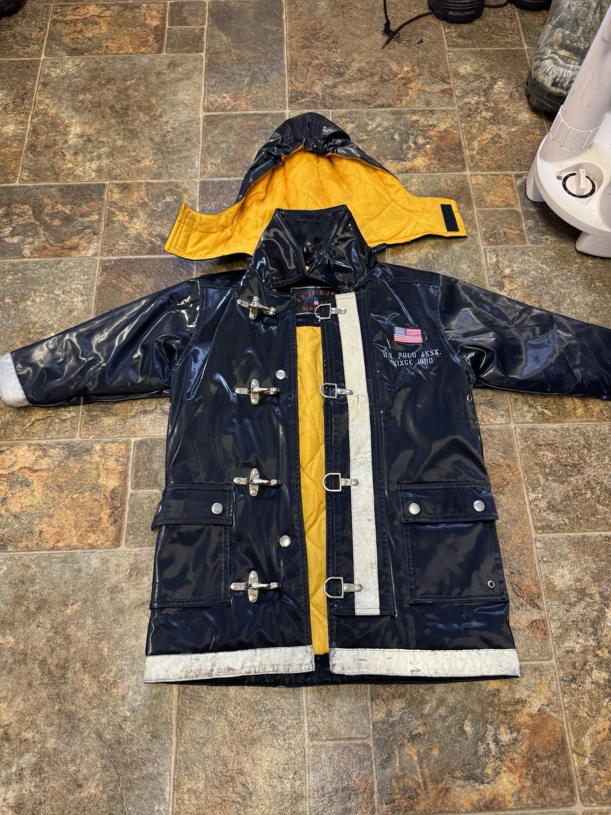 RARE VINTAGE U.S. Polo Assn. Kids "Firefighter" Heavy-Duty Raincoat
