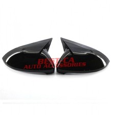 Side Wing Mirror Cover Caps Gloss Black Batman Style Fit For VW Golf Mk7 13-19