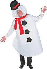 Adult Snowman Costume Size Large 45" X 68" - Premium Christmas Costume for Holid