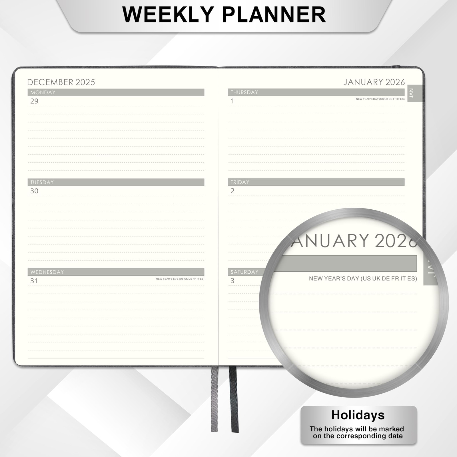 2026 Planner - Weekly Monthly Calendar from January - December 2026, 5.85'' x...
