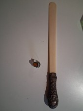 Tagliacarte Più Anello  Antico  Vittoriano  Argento  Avorio Ambra 