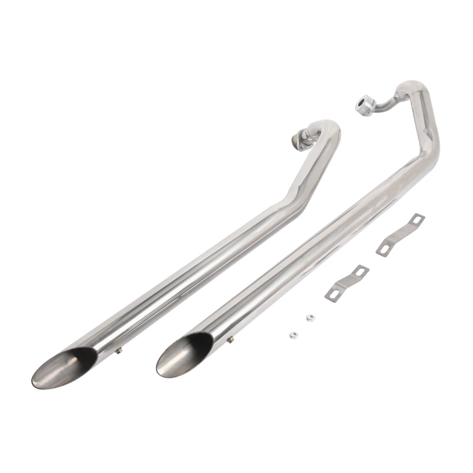 Sistema de silenciador de tubo de escape cromado para motocicleta Yamaha V-Star 1100 XVS1100 Foto 2 de 4