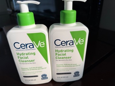 2 pk CeraVe Hydrating Facial Cleanser Moisturizing Face Wash Dry Skin Hyaluronic